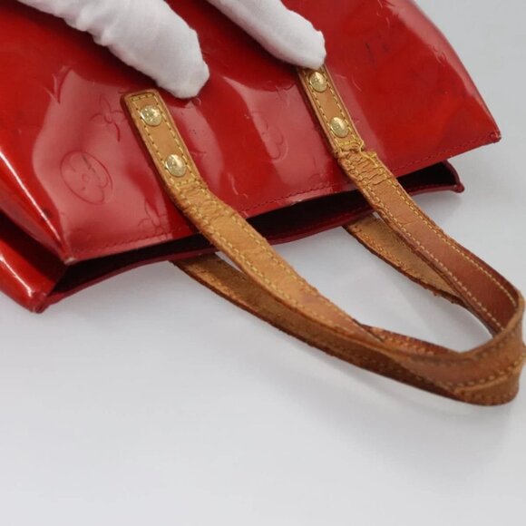 LOUIS VUITTON Monogram Vernis Reade PM Hand Bag Red Rouge M91088 LV Auth 104158 - Picture 7 of 16